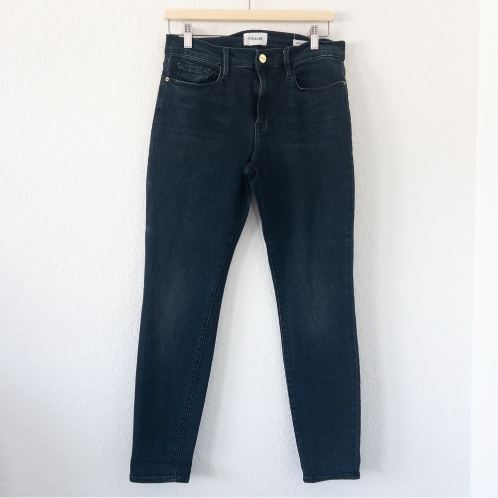Frame Denim Le Skinny de Jeanne Dark Wash Skinny Jeans in Porter Size‎ 31